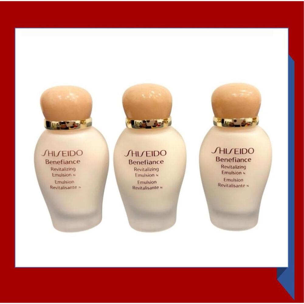 3x Shiseido Benefiance Revitalizing Emulsion 0.5 oz./15 ml New No Box